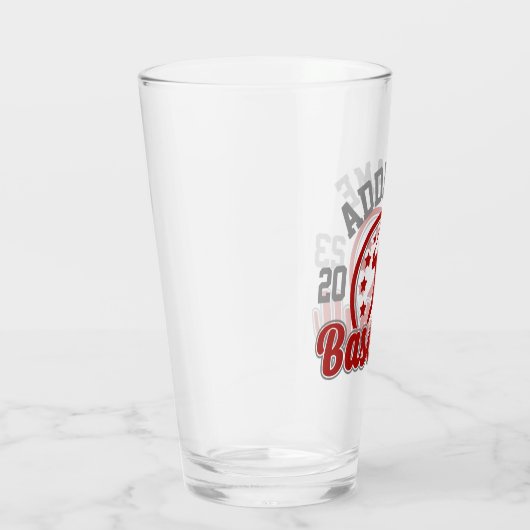 名前パーソナライズされた野球チームのプレーヤーゲーム タンブラーグラス (右)