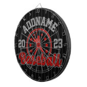 名前パーソナライズされた野球チームのプレーヤーゲーム ダーツボード (正面右)