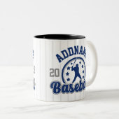 名前パーソナライズされた野球チームのプレーヤーゲーム ツートーンマグカップ (正面右)