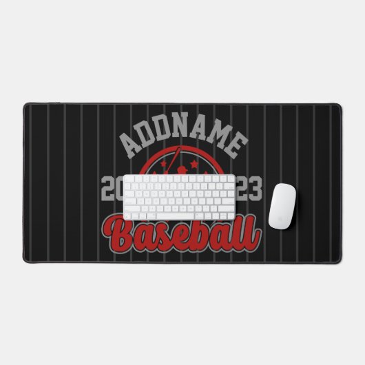 名前パーソナライズされた野球チームのプレーヤーゲーム デスクマット (キーボード&マウス)