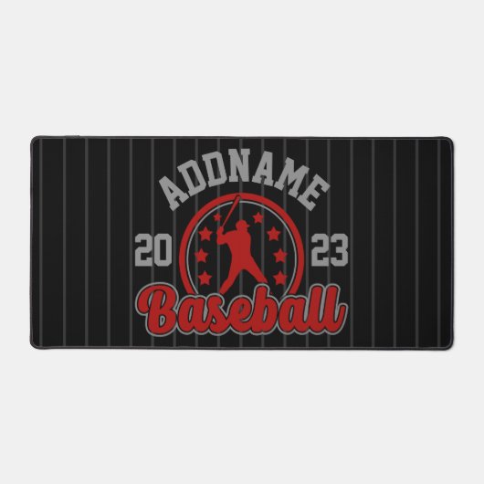 名前パーソナライズされた野球チームのプレーヤーゲーム デスクマット (正面)