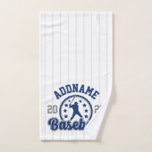 名前パーソナライズされた野球チームのプレーヤーゲーム バスタオルセット (ハンドタオル)