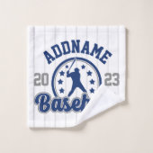 名前パーソナライズされた野球チームのプレーヤーゲーム バスタオルセット (ウォッシュタオル)