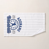 名前パーソナライズされた野球チームのプレーヤーゲーム バスタオルセット (ハンドタオル)