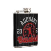 名前パーソナライズされた野球チームのプレーヤーゲーム フラスク (右)