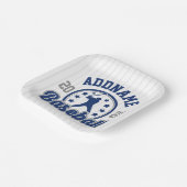 名前パーソナライズされた野球チームのプレーヤーゲーム ペーパープレート (傾斜あり)