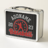 名前パーソナライズされた野球チームのプレーヤーゲーム メタルランチボックス (裏面)