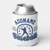 名前パーソナライズされた野球チームのプレーヤーゲーム 缶クーラー (缶正面)