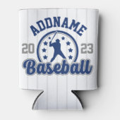 名前パーソナライズされた野球チームのプレーヤーゲーム 缶クーラー (正面)
