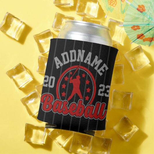 名前パーソナライズされた野球チームのプレーヤーゲーム 缶クーラー (インサイチュ 夏)