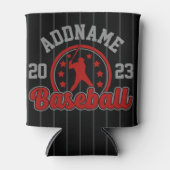 名前パーソナライズされた野球チームのプレーヤーゲーム 缶クーラー (正面)