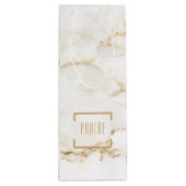 名前パーソナライズされた金ゴールドエフェクト大理石 ワインギフトバッグ (裏面)