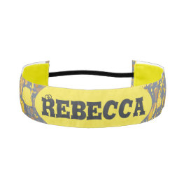 名前パーソナライズされた金ゴールドモダンTerrazzo Pattern アスレチックヘッドバンド