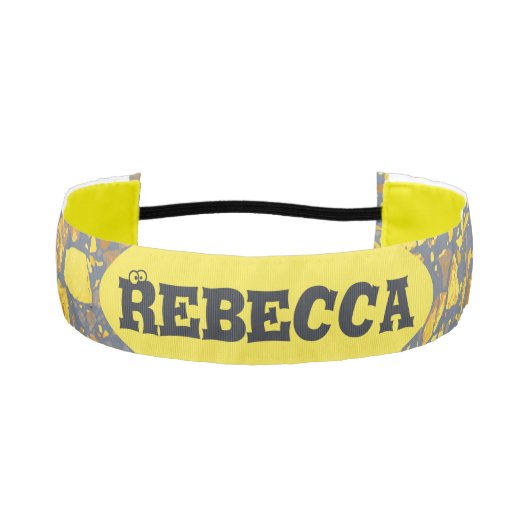 名前パーソナライズされた金ゴールドモダンTerrazzo Pattern アスレチックヘッドバンド (正面)