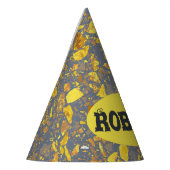 名前パーソナライズされた金ゴールドモダンTerrazzo Pattern パーティーハット (左)