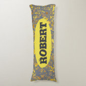 名前パーソナライズされた金ゴールドモダンTerrazzo Pattern ボディピロー (正面縦)