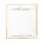 名前パーソナライズされた金ゴールド |メモ帳から ノートパッド (正面)