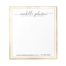 名前パーソナライズされた金ゴールド |メモ帳から ノートパッド