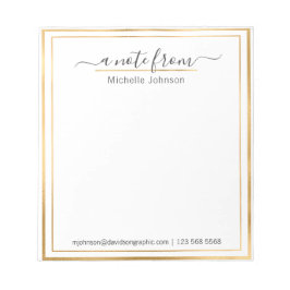 名前パーソナライズされた金ゴールド |メモ帳から ノートパッド