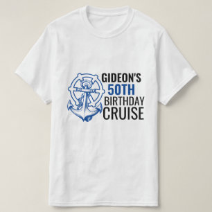 名前パーソナライズされた青いかりクルージング誕生日 Tシャツ