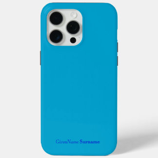 名前パーソナライズされた青の色のミニマル iPhone 15 PRO MAXケース