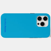 名前パーソナライズされた青の色のミニマル Case-Mate iPhoneケース (裏面 (横))