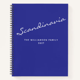 名前パーソナライズされた青の行先仕訳帳 ノートブック