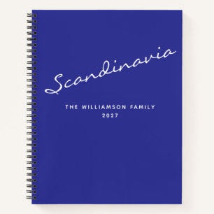 名前パーソナライズされた青の行先仕訳帳 ノートブック