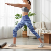 名前パーソナライズされた青カモフラージパターン カプリレギンス