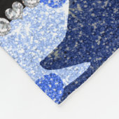 名前パーソナライズされた青グリッター迷彩 フリースブランケット (角)