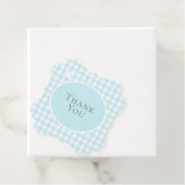 名前パーソナライズされた青チェックプレイド フェイバータグ (インサイチュ)