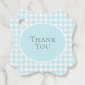 名前パーソナライズされた青チェックプレイド フェイバータグ (正面)