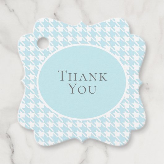 名前パーソナライズされた青チェックプレイド フェイバータグ (正面)