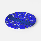 名前パーソナライズされた青ラクロス ペーパープレート (アングル)