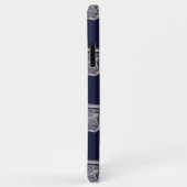 名前パーソナライズされた青ヴィンテージタイプライターパターン Case-Mate iPhoneケース (裏面/右)