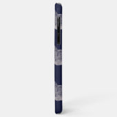 名前パーソナライズされた青ヴィンテージタイプライターパターン Case-Mate iPhoneケース (裏面/左)