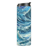 名前パーソナライズされた青海波 タンブラー (回転左)