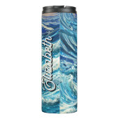 名前パーソナライズされた青海波 タンブラー (裏面)