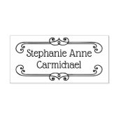 名前パーソナライズされた飾り枠 ラバースタンプ (インプリント)