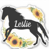 名前パーソナライズされた馬シルエットシール シール (正面)