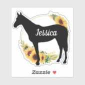 名前パーソナライズされた馬シルエットシール シール (シート)