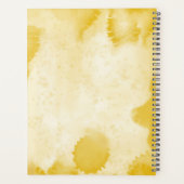 名前パーソナライズされた黄色の水色アポイントメント プランナー手帳 (裏面)