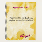 名前パーソナライズされた黄色の水色アポイントメント プランナー手帳 (正面)