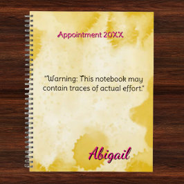 名前パーソナライズされた黄色の水色アポイントメント プランナー手帳