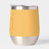 名前パーソナライズされた黄色の熱ワインタンブラー (右面)