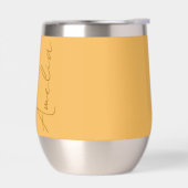 名前パーソナライズされた黄色の熱ワインタンブラー (左面)