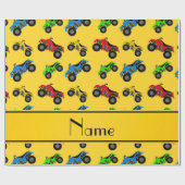 名前パーソナライズされた黄atvパターン ラッピングペーパー (フラット)