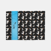 名前パーソナライズされた黒の英語セッター フリースブランケット (正面(横))