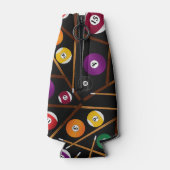 名前パーソナライズされた黒カラフルプールパターン ボトルクーラー (裏面)