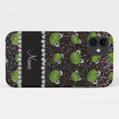 名前パーソナライズされた黒グリッターカエル Case-Mate iPhoneケース (裏面(横))